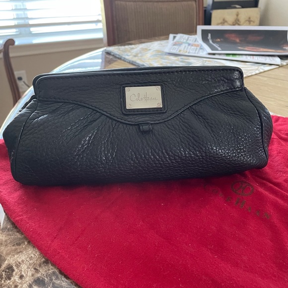 Cole Haan Black Pebble Leather Makeup Bag NWOT 10 X 5 - Picture 10 of 10